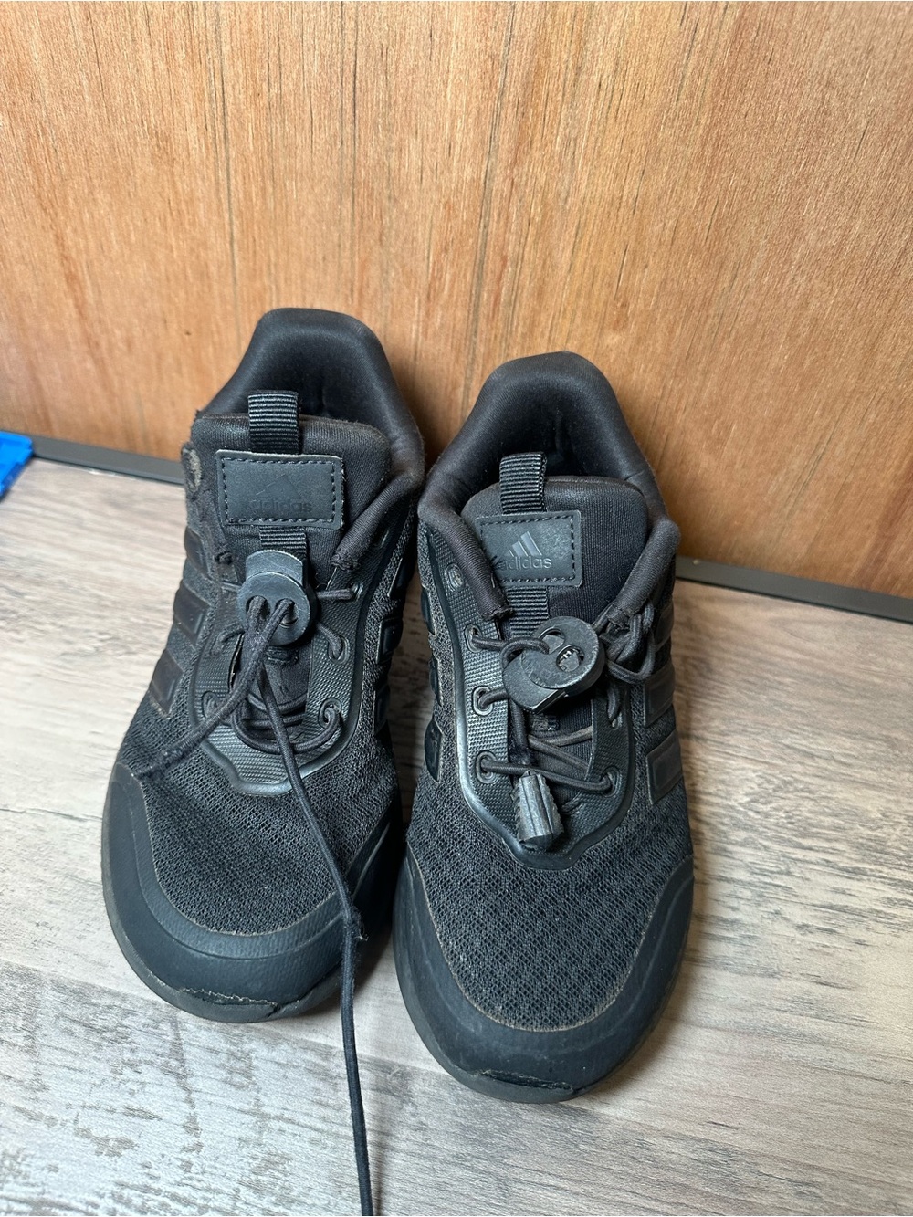 adidas Cloudfoam Kids 13.5K Black Athletic Running Sneakers HWI28